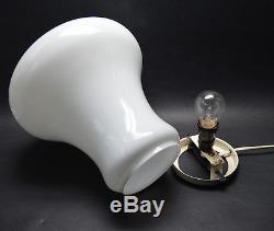 5 PIECES VTG CZECH MODERNISM 1960's table lamp, Milk Glass Shade Great Design