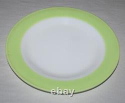 5 Vintage Pyrex Lime Green & White Milk Glass 10 Dinner Plate WithGold Pyrex Seal