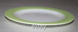 5 Vintage Pyrex Lime Green & White Milk Glass 10 Dinner Plate WithGold Pyrex Seal