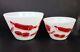 50's Fire King Kitchenaid Nesting Mixing Bowls Set Of 2 Red Utensils 9.5 & 7.5