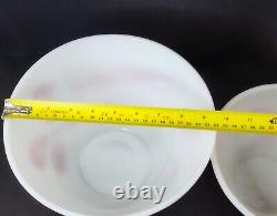 50's Fire King KitchenAid Nesting Mixing Bowls Set of 2 Red Utensils 9.5 & 7.5