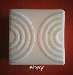 6 Available vintage square white opaline milk glass CEILING WALL SCONCE light