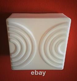 6 Available vintage square white opaline milk glass CEILING WALL SCONCE light