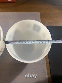 (6) Vintage Federal Milk Glass Mixing Dessert Bowls MCM Starburst Pattern