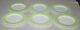 6 Vintage Pyrex Lime Green & White Milk Glass 8-1/4 Side Plate Gold Pyrex Seal