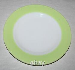 6 Vintage Pyrex Lime Green & White Milk Glass 8-1/4 Side Plate Gold Pyrex Seal