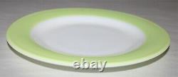 6 Vintage Pyrex Lime Green & White Milk Glass 8-1/4 Side Plate Gold Pyrex Seal