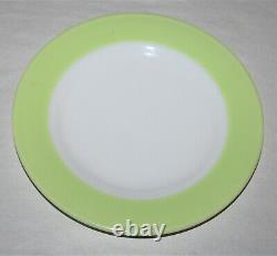 6 Vintage Pyrex Lime Green & White Milk Glass 8-1/4 Side Plate Gold Pyrex Seal