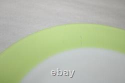 6 Vintage Pyrex Lime Green & White Milk Glass 8-1/4 Side Plate Gold Pyrex Seal