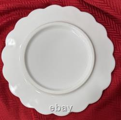 6 Vintage Westmoreland Paneled Grape Milk Glass Dinner Plates 10.5 Free Ship