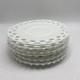 (6) Westmoreland White Milk Glass Doric Lace Platter Dinner Plate 12 Vintage