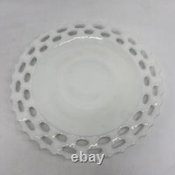 (6) Westmoreland White Milk Glass Doric Lace Platter Dinner Plate 12 Vintage