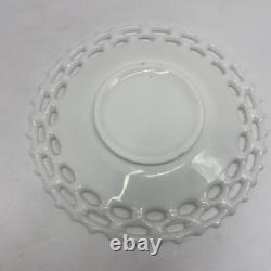 (6) Westmoreland White Milk Glass Doric Lace Platter Dinner Plate 12 Vintage