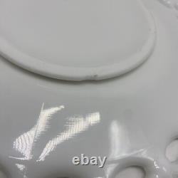 (6) Westmoreland White Milk Glass Doric Lace Platter Dinner Plate 12 Vintage