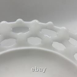 (6) Westmoreland White Milk Glass Doric Lace Platter Dinner Plate 12 Vintage