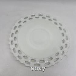 (6) Westmoreland White Milk Glass Doric Lace Platter Dinner Plate 12 Vintage