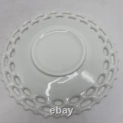 (6) Westmoreland White Milk Glass Doric Lace Platter Dinner Plate 12 Vintage