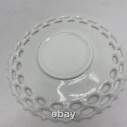 (6) Westmoreland White Milk Glass Doric Lace Platter Dinner Plate 12 Vintage