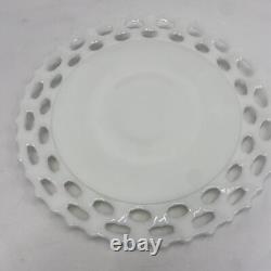 (6) Westmoreland White Milk Glass Doric Lace Platter Dinner Plate 12 Vintage