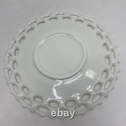 (6) Westmoreland White Milk Glass Doric Lace Platter Dinner Plate 12 Vintage