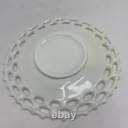 (6) Westmoreland White Milk Glass Doric Lace Platter Dinner Plate 12 Vintage