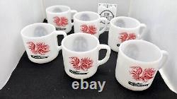 6x Vintage Milk Glass Mugs University South Carolina Gamecocks USC