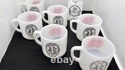 6x Vintage Milk Glass Mugs University South Carolina Gamecocks USC