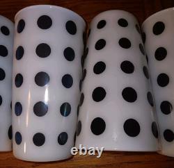 7 Anchor Hocking Milk Glass Polka Dots No Chips Or Cracks