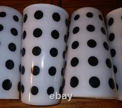 7 Anchor Hocking Milk Glass Polka Dots No Chips Or Cracks
