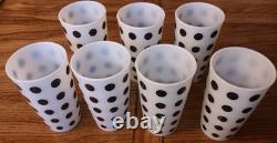 7 Anchor Hocking Milk Glass Polka Dots No Chips Or Cracks