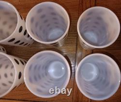 7 Anchor Hocking Milk Glass Polka Dots No Chips Or Cracks