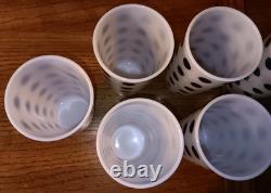 7 Anchor Hocking Milk Glass Polka Dots No Chips Or Cracks