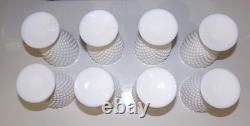 8 Fenton Art Glass Company HOBNAIL White Milk Glass 8oz Water Goblet #3845