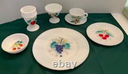 8 Westmoreland White Milk Glass Hobnail 7 Piece Place settingsPriced per set