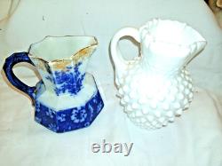 9 Vintage Milk/Cream Pitchers. Dresden, Milk Glass, Cobalt blue, Nippon