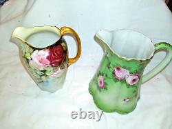 9 Vintage Milk/Cream Pitchers. Dresden, Milk Glass, Cobalt blue, Nippon