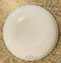 9 Vintage Westmoreland Milk Glass BEADED EDGE White Salad Dessert Plates