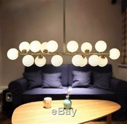 90cm Modern 16 Glass Ball Dining Room G4 LED Milk Glass Pendant Hanging Lamp