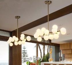 90cm Modern 16 Glass Ball Dining Room G4 LED Milk Glass Pendant Hanging Lamp