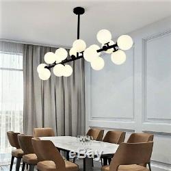 90cm Modern 16 Glass Ball Dining Room G4 LED Milk Glass Pendant Pole Lamp