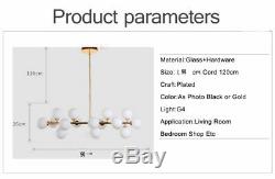 90cm Modern 16 Glass Ball Dining Room G4 LED Milk Glass Pendant Pole Lamp