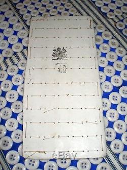 913 Antique FRENCH Milk Glass Buttons, Original Cards, 4 Sizes, Victorian