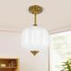 9in White Milk Glass Ceiling Light, Led Bulb Included, Vintage Schoolhouse Se