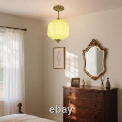 9in White Milk Glass Ceiling Light, LED Bulb Included, Vintage Schoolhouse Se