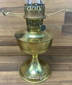 A Lovely Vintage Brass Aladdin 23 Paraffin Oil Lamp Milk White Glass Shade