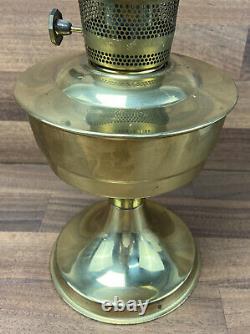 A Lovely Vintage Brass Aladdin 23 Paraffin Oil Lamp Milk White Glass Shade