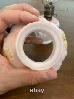 ANTIQUE EAPG Consolidated Glass Co. COSMOS Milk Glass Floral Dish SET (8)