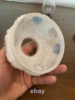 ANTIQUE EAPG Consolidated Glass Co. COSMOS Milk Glass Floral Dish SET (8)