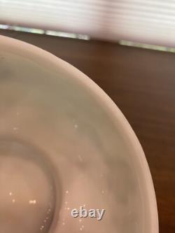 ANTIQUE EAPG Consolidated Glass Co. COSMOS Milk Glass Floral Dish SET (8)