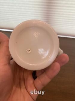 ANTIQUE EAPG Consolidated Glass Co. COSMOS Milk Glass Floral Dish SET (8)